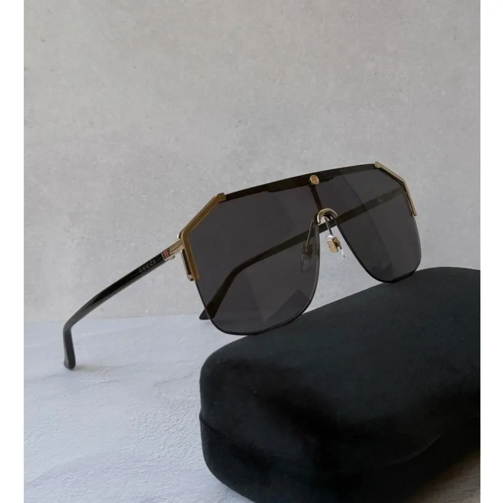 NEW Gucci GG0291S Black Mask Shield Unisex Sunglasses $625